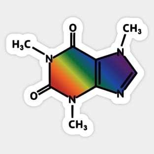 Rainbow Caffeine Molecule Sticker